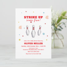 Colorful Strike Up Bowling Sport Baby Shower