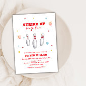 Colorful Strike Up Bowling Sport Baby Shower Kaart