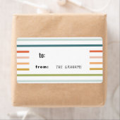 Colorful Stripe Gift Label Sticker (Insitu)