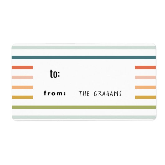 Colorful Stripe Gift Label Sticker (Voorkant)