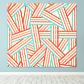 Colorful Striped Abstract Patroon Canvas Afdruk (Insitu (Houten vloer))