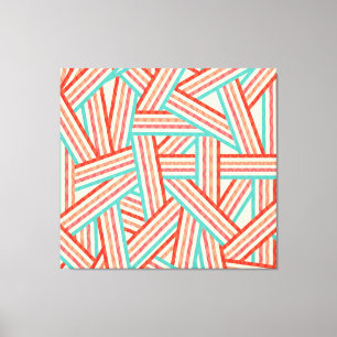 Colorful Striped Abstract Patroon Canvas Afdruk