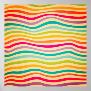Colorful Striped Seamless Pattern. illustratie. b Poster