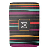 Colorful stripes custom monogram Bath Mat (Voorkant Verticaal)