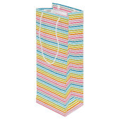 Colorful Stripes Pattern-93861 Wijn Cadeautas (Achterkant Gekanteld)