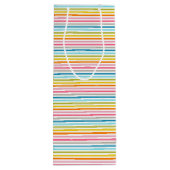 Colorful Stripes Pattern-93861 Wijn Cadeautas (Achterkant)