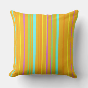 Colorful Stripes Pattern Cust. Oranje Sierkussen