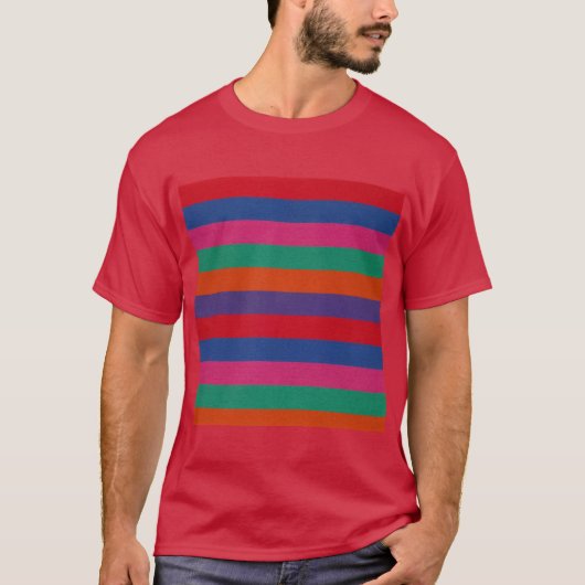Colorful Stripes Pattern T-shirt (Voorkant)