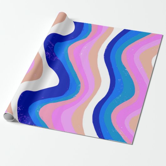 Colorful Stripes Waves Gift Cadeaupapier (Uitgerold)