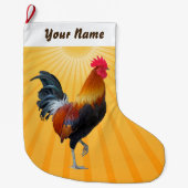 Colorful Strutting Rooster-kerststop Grote Kerstsok (Voorkant)