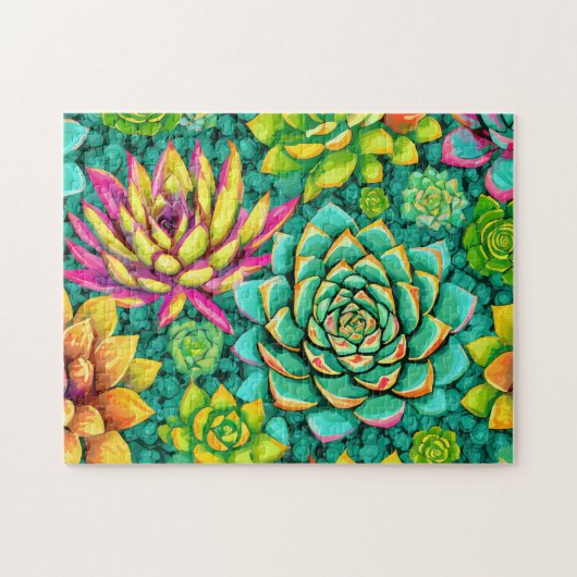 Colorful Succulent 1 Easy Cerveau Art Puzzle Photo (Horizontal)