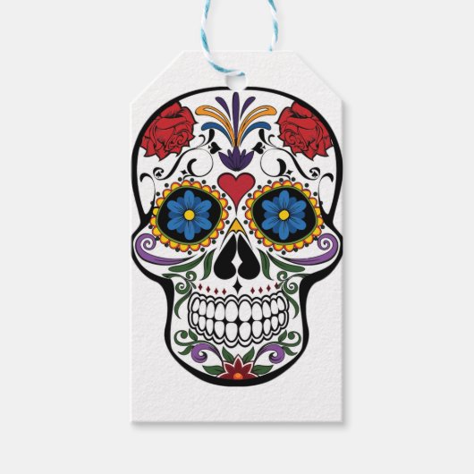 Colorful Sugar Skull Cadeaulabel (Voorkant)