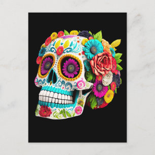 Colorful Sugar Skull Day of the Dead Calaveras Briefkaart