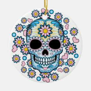 Colorful Sugar Skull Keramisch Ornament
