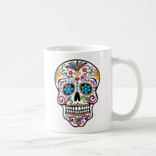 Colorful Sugar Skull Koffiemok (Rechts)