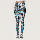Colorful Sugar Skull Patroon Leggings (Voorkant)