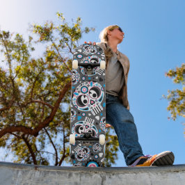 Colorful Sugar Skull Patroon Skateboard