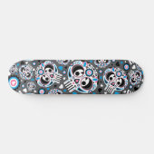 Colorful Sugar Skull Patroon Skateboard (Horizontaal)