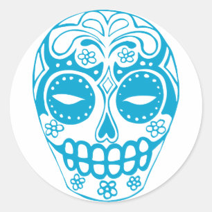 Colorful Sugar Skull Ronde Sticker