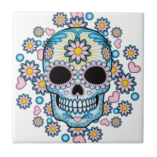 Colorful Sugar Skull Tegeltje