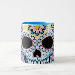 Colorful Sugar Skull Tweekleurige Koffiemok