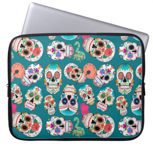 Colorful Sugar Skulls Laptop Sleeve