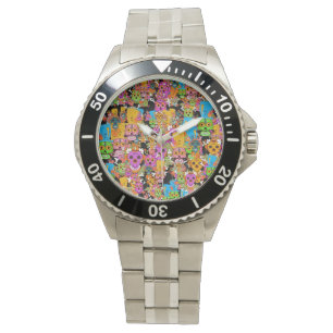 Colorful Sugar Skulls Patroon Horloge