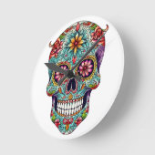 Colorful Sugar Skulls Ronde Klok (Hoek)