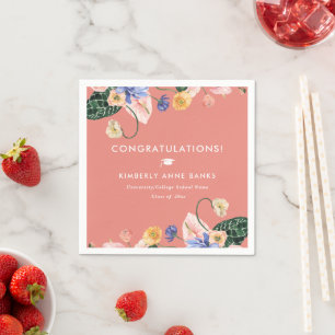 Colorful Summer Floral Afstuderen Napkins Servet