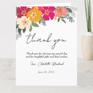 Colorful Summer Floral Vrijgezellenfeest Hartelijk Bedankkaart