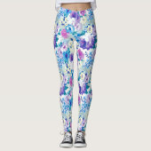 Colorful Summer Flowers Patroon Leggings (Voorkant)