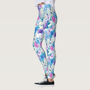 Colorful Summer Flowers Patroon Leggings