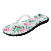 Colorful Summer Flowers, Slim Straps Teenslippers (Schuin)
