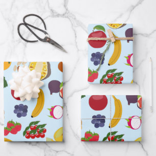 Colorful Summer Fruit Pattern Inpakpapier Vel