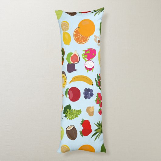 Colorful Summer Fruit Pattern Lichaamskussen (Achterkant (Verticaal))