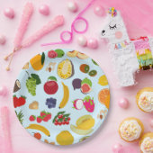 Colorful Summer Fruit Pattern Papieren Bordje (Feest)