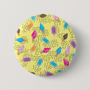 Colorful Summer Ice Cream Ice Poppen Patroon Ronde Button 5,7 Cm