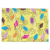 Colorful Summer Ice Cream Pattern Groot Cadeauzakje (Achterkant)
