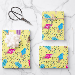 Colorful Summer Ice Cream Pattern Inpakpapier Vel