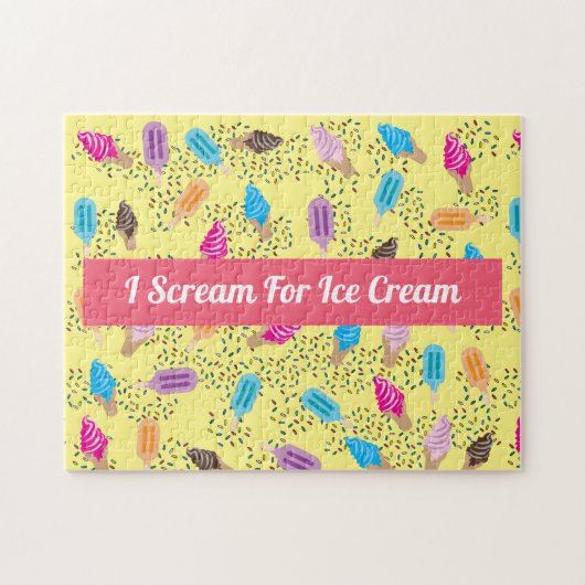 Colorful Summer Ice Cream Pattern Legpuzzel (Horizontaal)