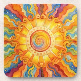 Colorful Sun Bier Onderzetter