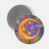 Colorful Sun, Moon en Stars Magnet Magneet (Voorkant / Achterkant)