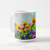 Colorful Sunflower Art Mok Cup (Voorkant links)