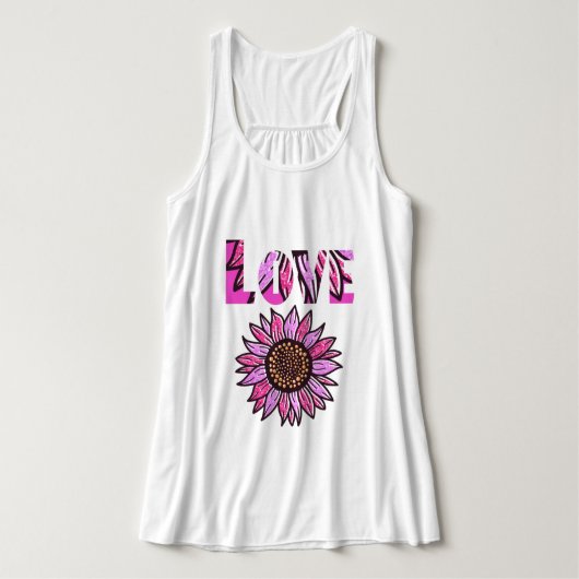 Colorful Sunflower Love Tanktop (Design voorkant)