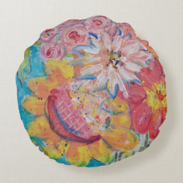 Colorful Suns by Lydia's Art Sangria Rond Kussen