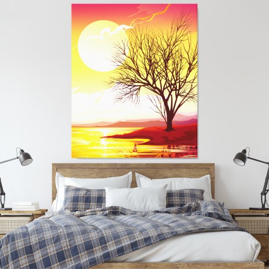 Colorful Sunset Canvas Afdruk (Insitu (Slaapkamer))