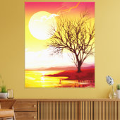 Colorful Sunset Canvas Afdruk (Insitu (Woonkamer))
