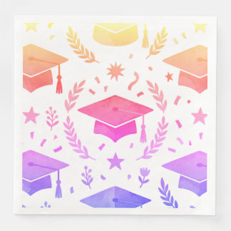 Colorful Sunset Ombre Graduation Cap Pattern Class Servet