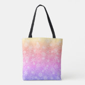 Colorful Sunset Snowflake Monogram Naam Draagtas (Achterkant)