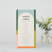 Colorful Super Arc rétro Gras Programme de mariage (Debout devant)